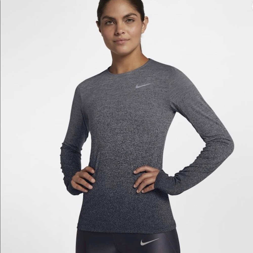 Nike Medalist Women's Long-Sleeve Running Top Grey Sz Medium